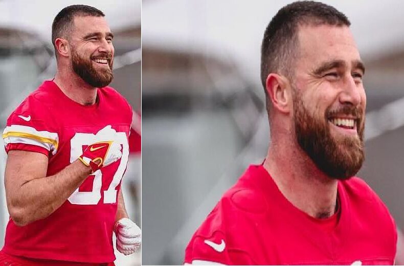 Travis Kelce all smiles in Chiefs practice as he sets sights on ANOTHER record this season - and girlfriend Taylor Swift is expected to cheer him on vs. Raiders in Christmas Day game