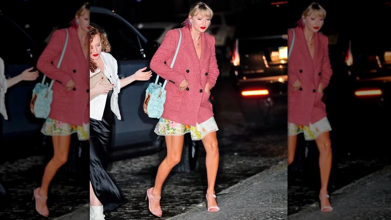 Her oversized blazer and floral slip made it look like she was out to lunch at Applebee's in 1988
