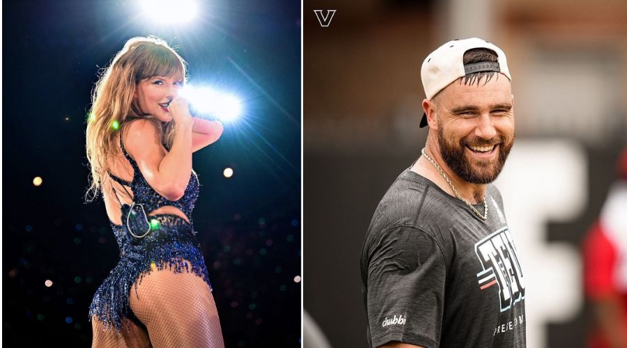 Taylor Swift in Cardiff and Travis Kelce in TEU