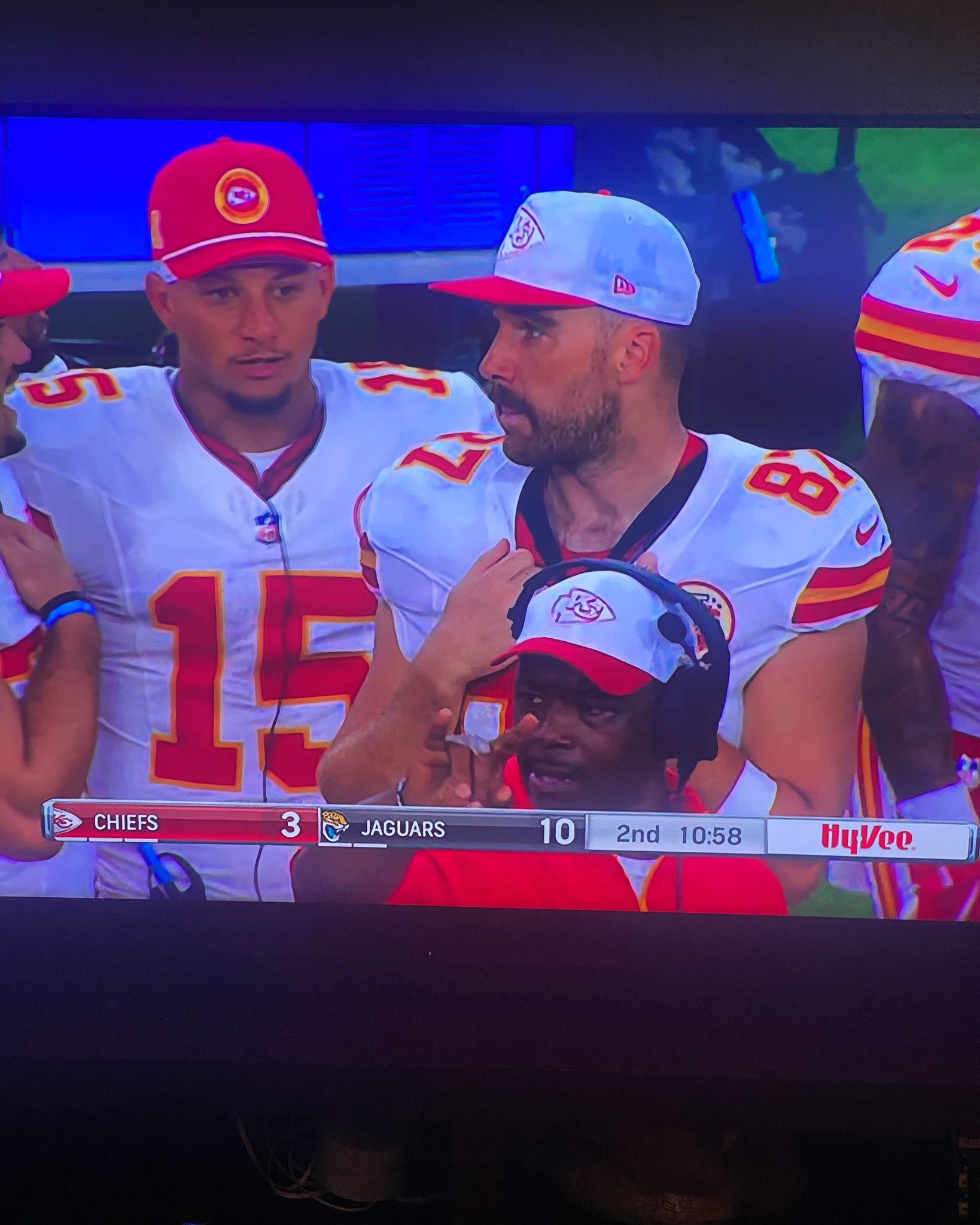 Travis Kelce and Patrick Mahomes at Chiefs Game