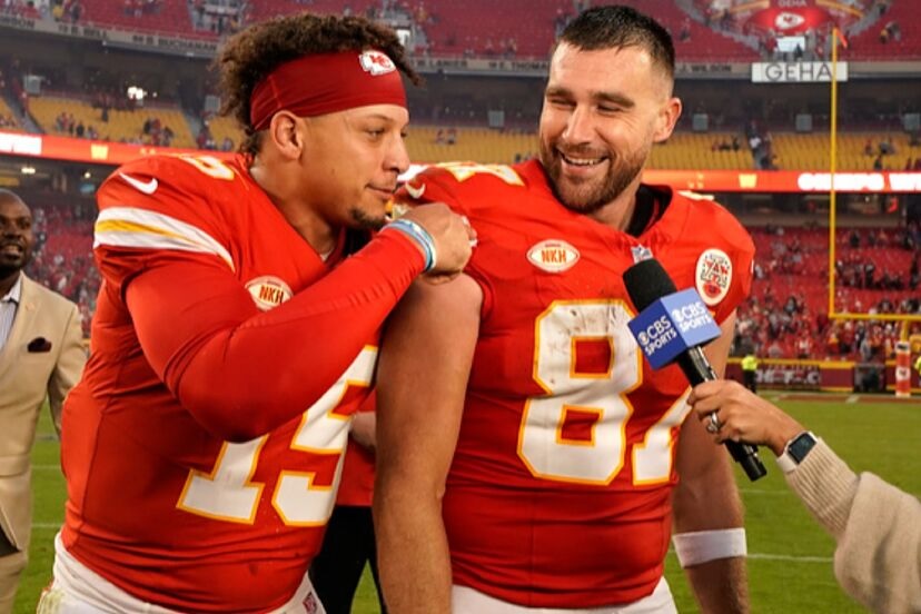 Travis Kelce and Patrick Mahomes