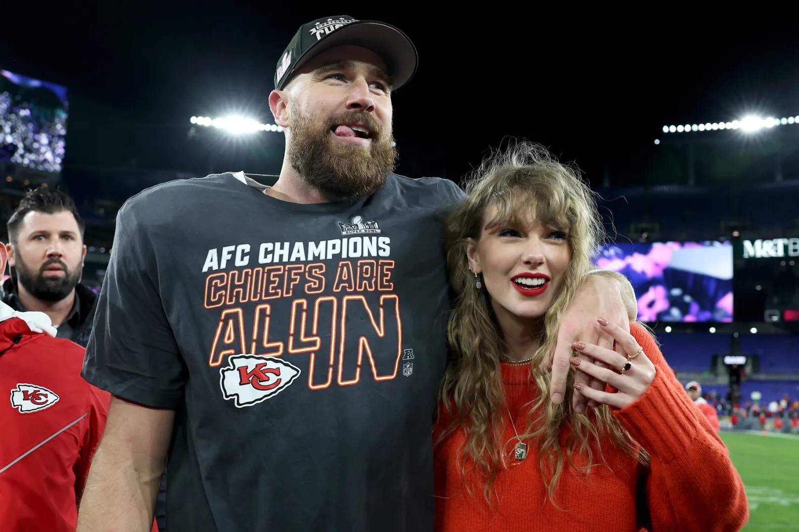 Travis Kelce and Taylor Swift at AFC