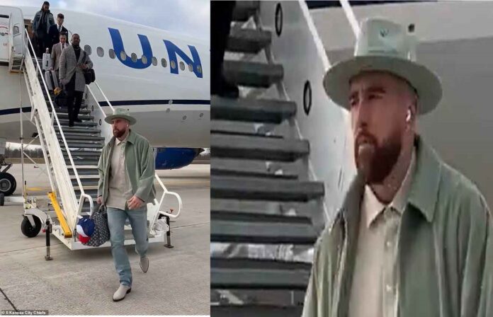 Travis Kelce and the Kansas City Chiefs land in Wisconsin ahead of game vs. Packers... with Taylor Swift expected to be at Lambeau Field