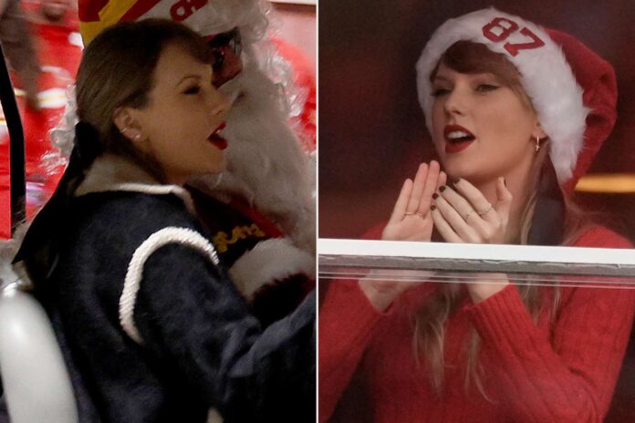 Taylor Swift's 'T' Earring and Bejeweled Hairpins at Chiefs Christmas Game Feel Travis Kelce-Coded