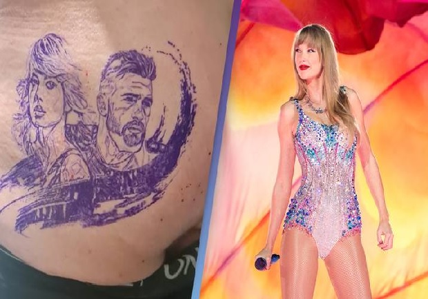 WATCH: Travis Kelce went to great lengths to express his love and care for Taylor Swift by spending a significant amount of money to tattoo her likeness onto his hand. This gesture symbolizes the depth of his affection and commitment to her.