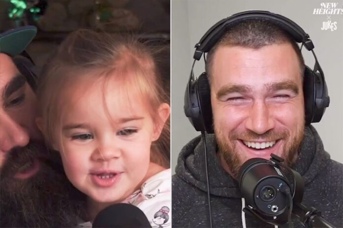 Watch Jason Kelce's Daughter Wyatt Crash His Podcast with Brother Travis Kelce: 'Family Show'