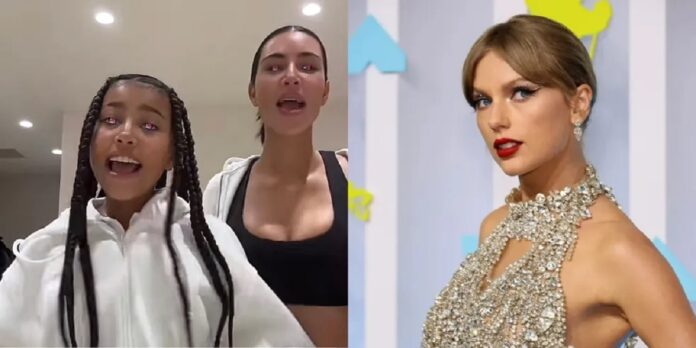 Kim Kardashian’s daughter North West criticizes and humiliates Taylor Swift on her Instagram page and other social media handles, sparking controversy among followers as the drama resurfaces.