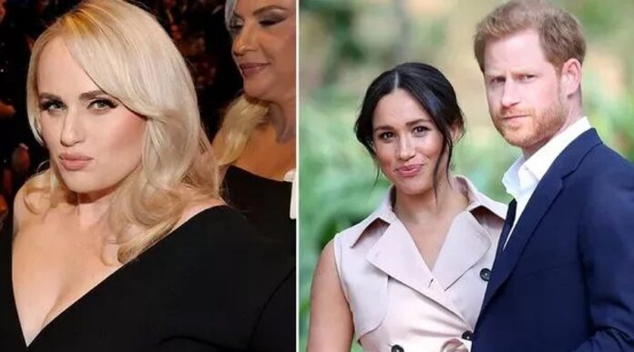 Rebel Wilson and Prince Harry and Meghan Markle