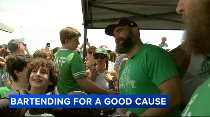 Jason Kelce Bartending for a good cause