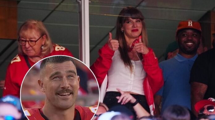 Taylor Swift and Travis Kelce at Chiefs vs Bears Game