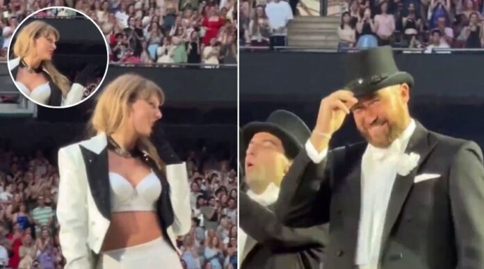 Taylor Swift blow kiss to Travis Kelce