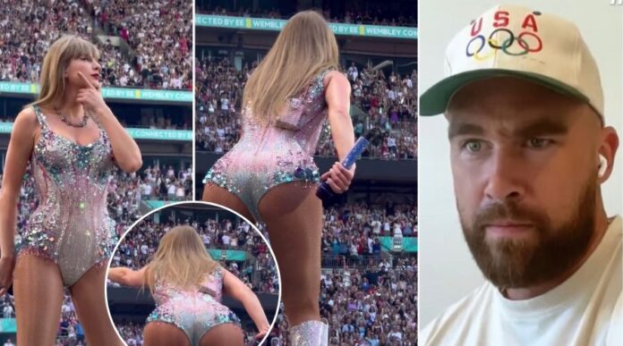 Travis Kelce's reaction to Taylor Swift Video