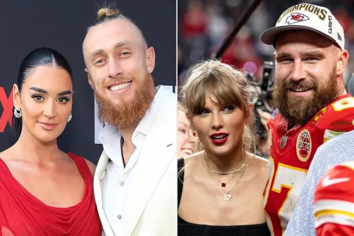 George and Claire Kittle and Travis Kelce and Taylor Swift