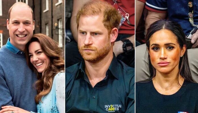 Prince Harry and William and Meghan Markle and Kate Middleton