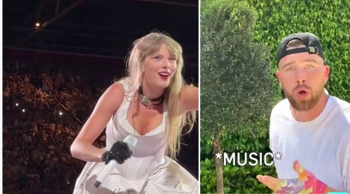 Travis Kelce Copies Taylor Swift's 'Eras Tour' Choreography In Viral Side-By-Side Video