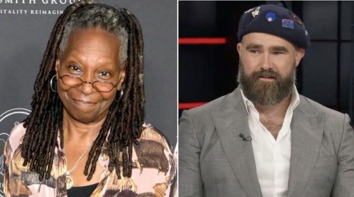 Jason Kelce and Whoopi Goldberg