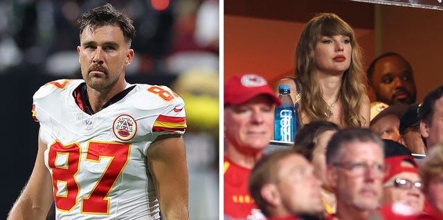 Travis Kelce and Taylor Swift at Chiefs Game