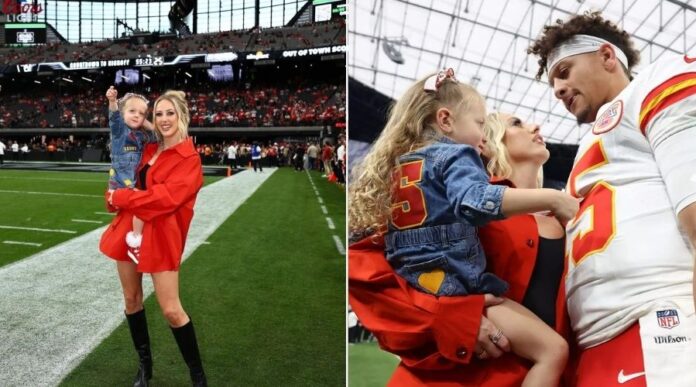 Patrick and Brittany Mahomes Kissing at Chiefs Vs Raiders game