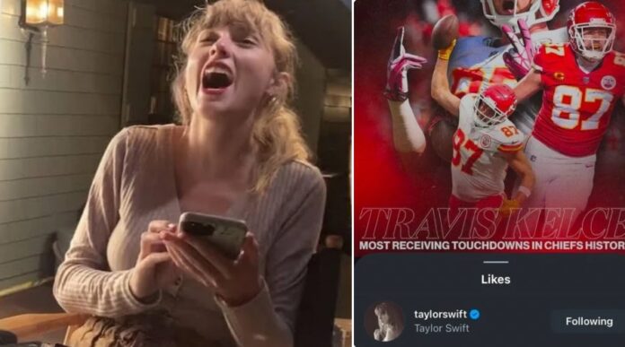 Taylor Swift likes all Chiefs post