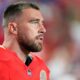 Travis Kelce has been suspended for the season after publicly disrespecting the national anthem at the recent Chiefs game — in this fictional scenario.