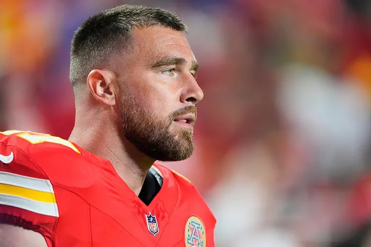 Travis Kelce has been suspended for the season after publicly disrespecting the national anthem at the recent Chiefs game — in this fictional scenario.