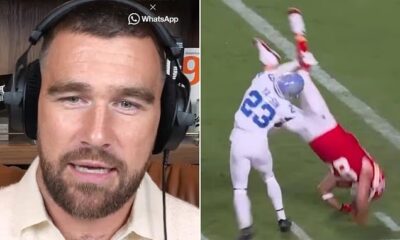 Travis Kelce reveals he was diagnosed with a spinal cord injury after a terrifying moment when he landed on his head during a Chiefs game.